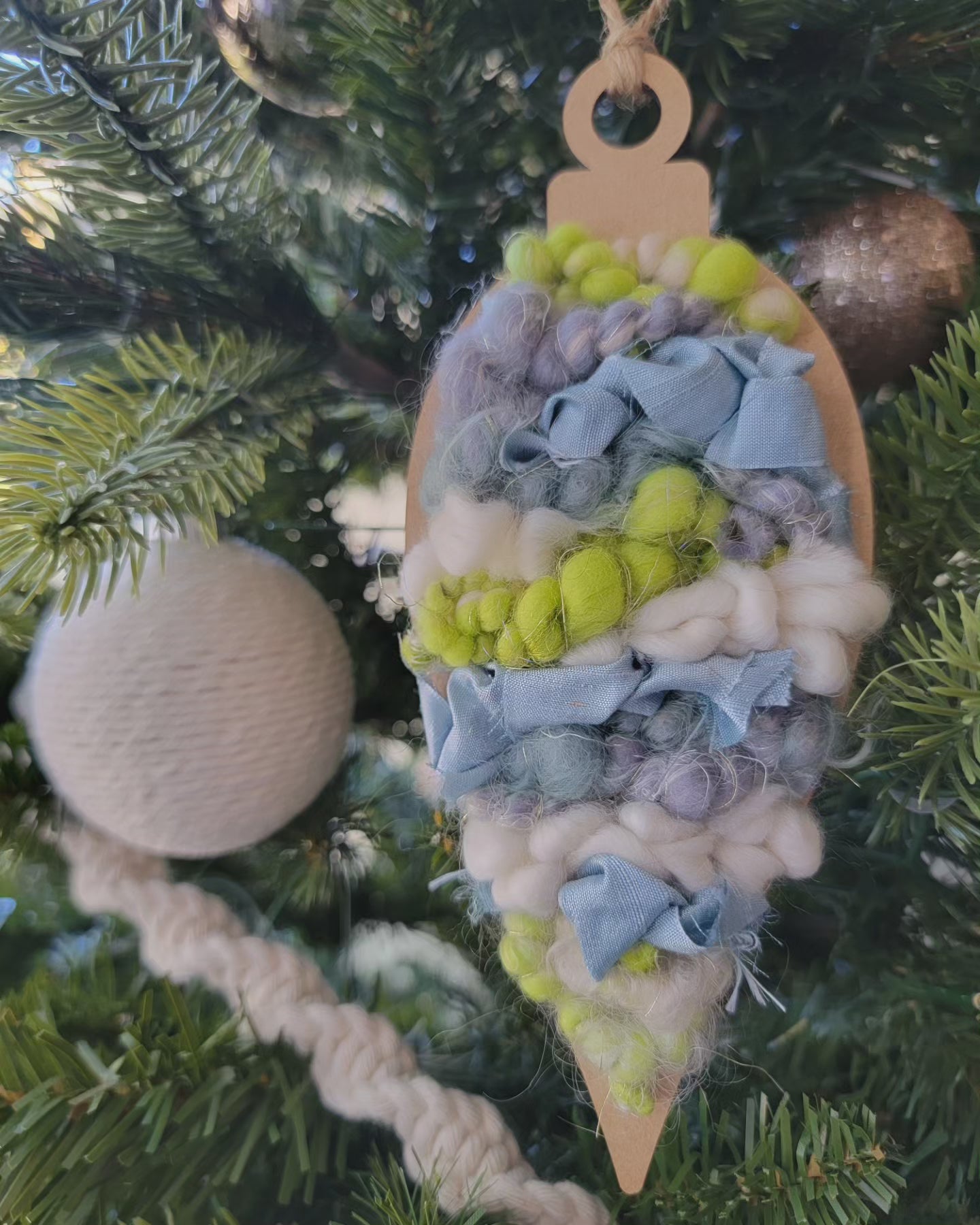 Green & Blue Woven Ornament
